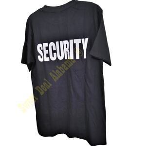 Pudala Black Tactical Shirt – "Security" – Short Sleeve, Size: Medium